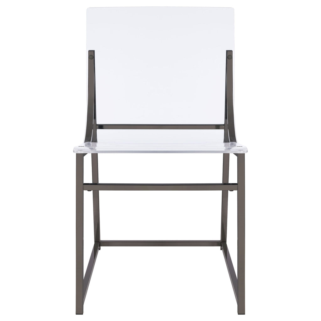 Adino Acrylic Dining Side Chair Black Nickel (Set of 2)
