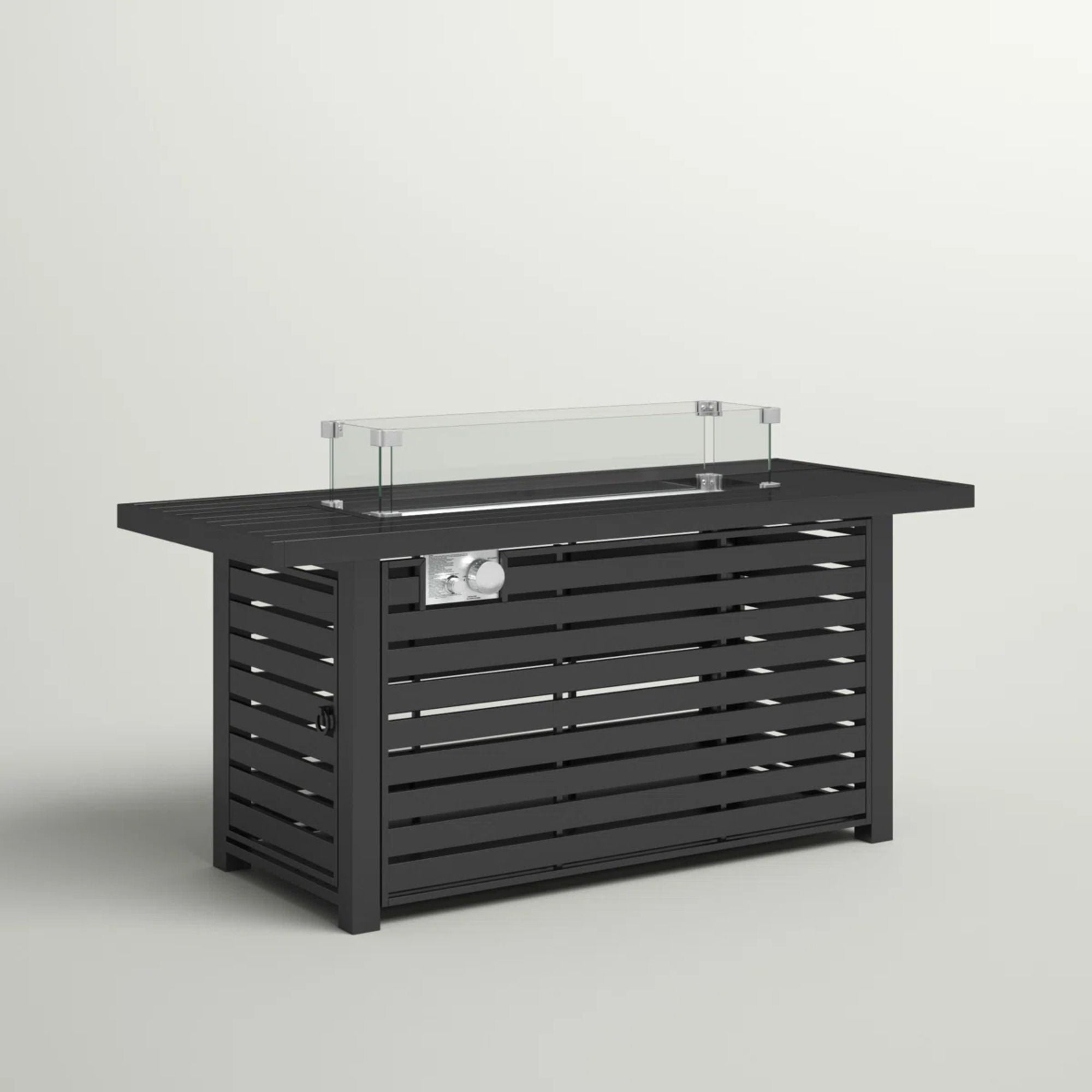 Propane Fire Pit Table With Cover - Black