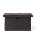 Custer - Rectangular Fire Pit 50, 000 Btu Magnesium Oxide - Brown