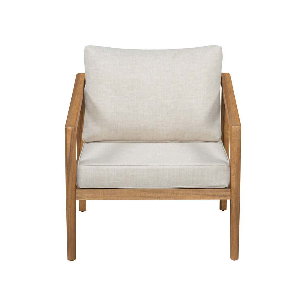 Westin - Outdoor Acacia Wood Club Chair (Set of 2) - Teak / Beige