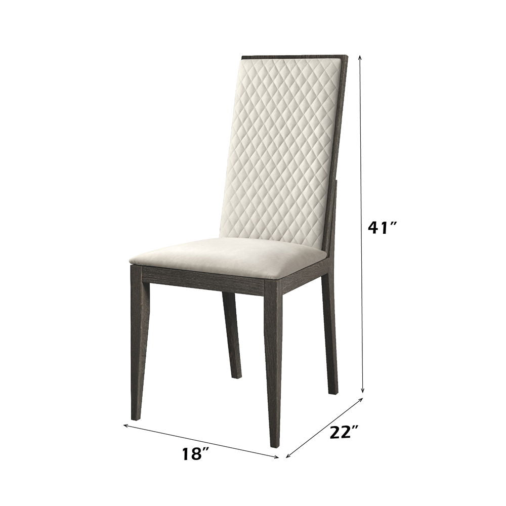 Venezia - Synthetic Leather Side Chair (Set of 2) - Gray