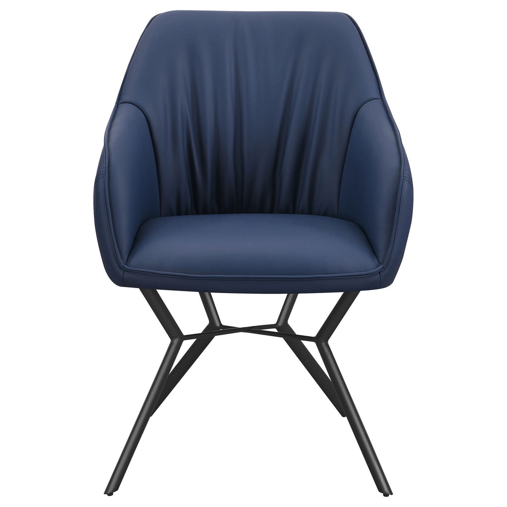Upholstered Dining Chairs (Set of 2) Retro Bucket Seat - Blue