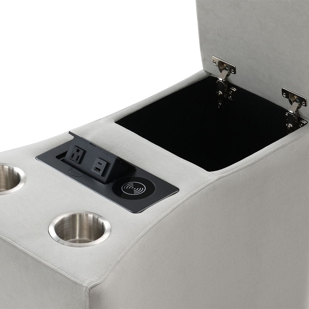 Emee - Console With USB - Gray Corduroy