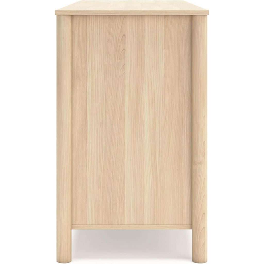 Light Brown Six Drawer Dresser For Bedroom Storage