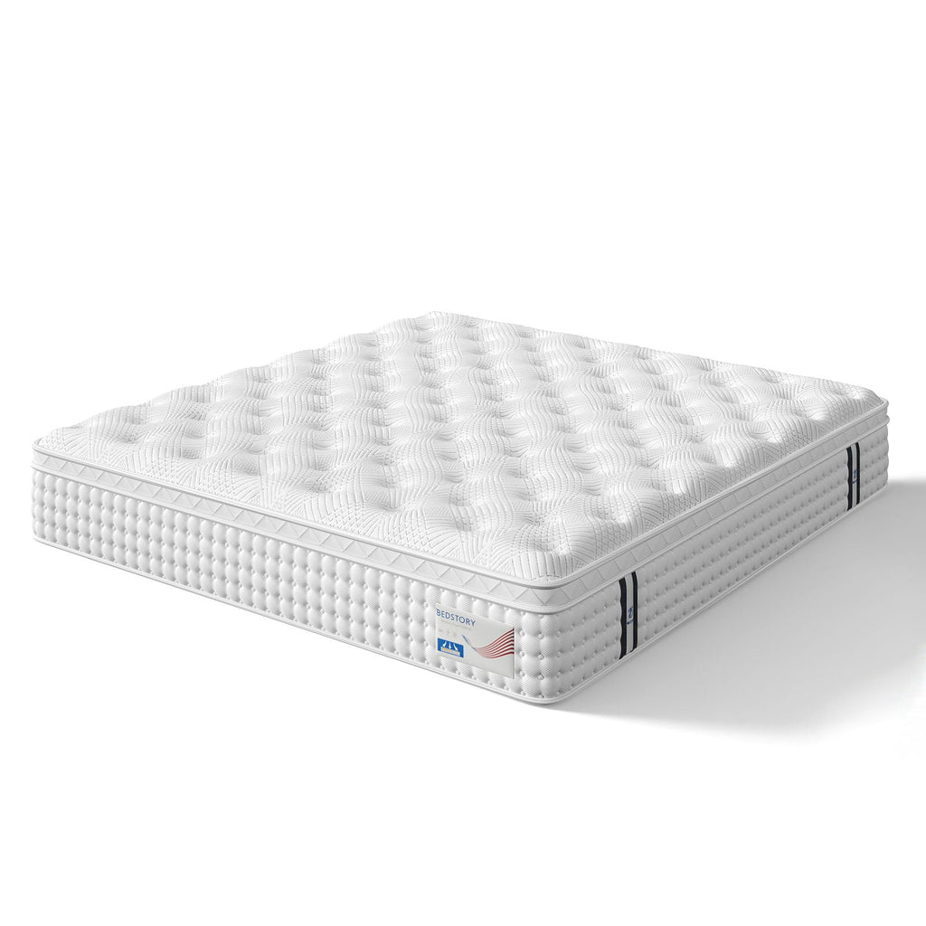 12" King Hybrid Mattress, Memory Foam & Pocket Spring Bed, Medium Firm Comfort
