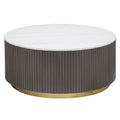 Jason Round White Marble Top Coffee Table Charcoal