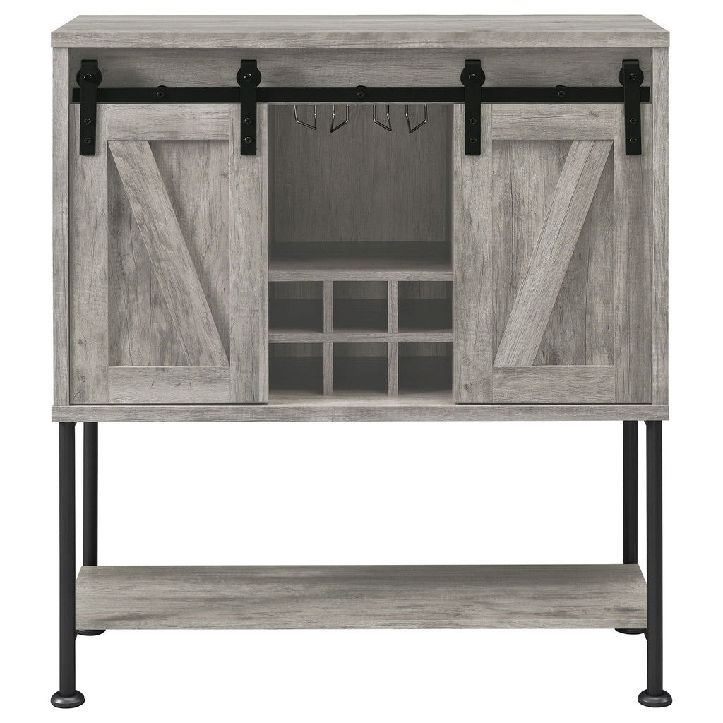 Hovander - Sliding Door Bar Cabinet - Gray