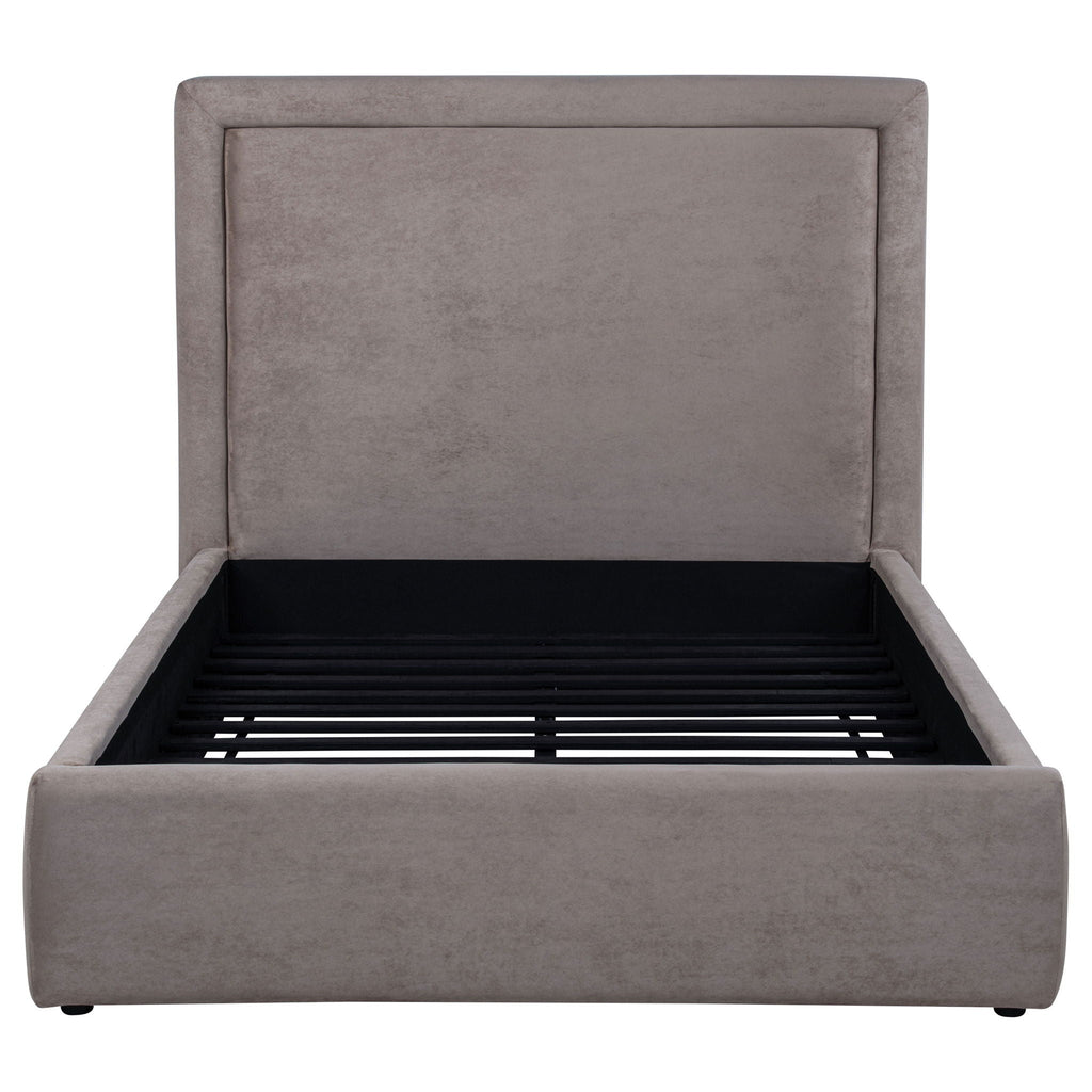 Lawson 54-inch Upholstered Full Panel Platform Bed Mushroom