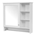 Wall Mount 2 In 1 Mirror Cabinet With Adjustable Shelf, Soft-Closing Hinges