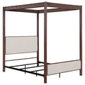Zimmerlee 89-inch Metal Queen Canopy Bed Rust Brown