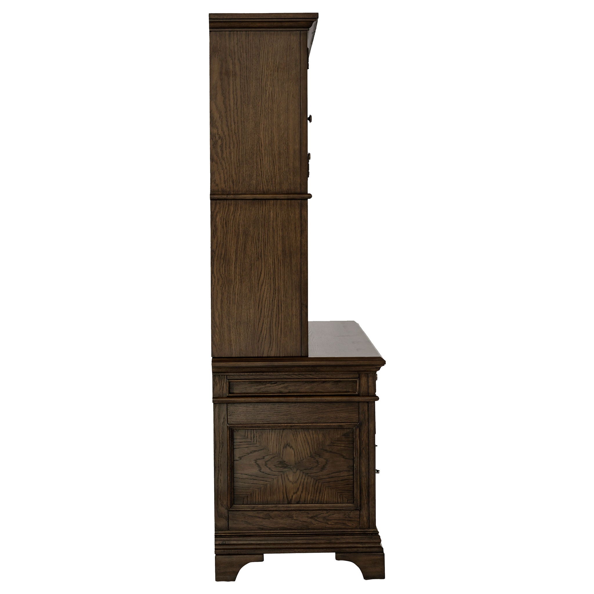 Stigham - 5 Drawer Credenza With Hutch - Oak