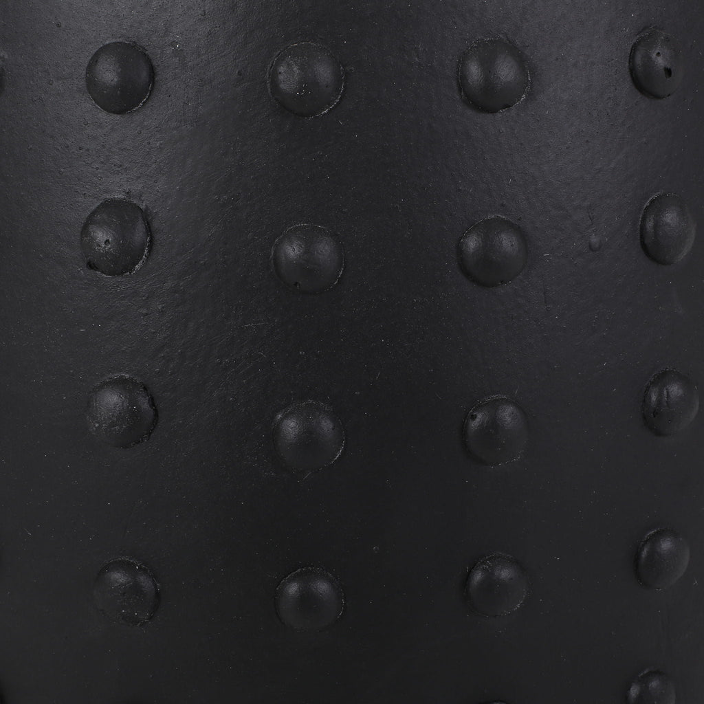 Outdoor End Table With Outstanding Studded Design - Matte Black