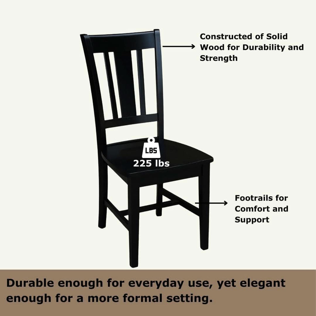 San Remo Splatback Dining Chairs Set Of Two, Black