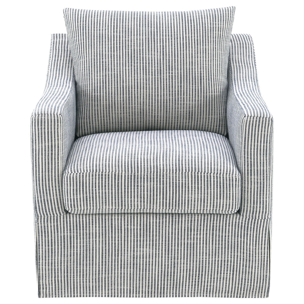 Merced - Upholstered Sloped Arm Accent Swivel Chair With 360 Degree Swivel Base - Gray