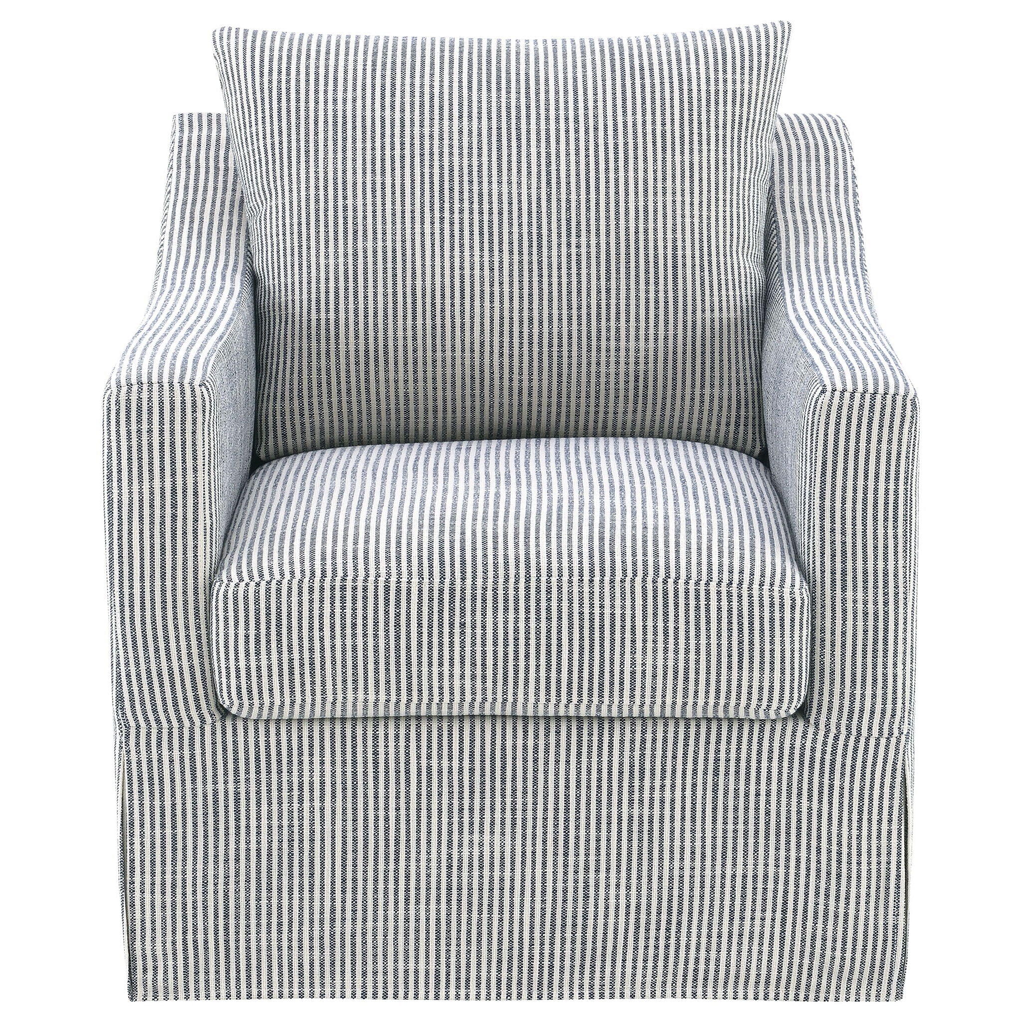 Merced - Upholstered Sloped Arm Accent Swivel Chair With 360 Degree Swivel Base - Gray