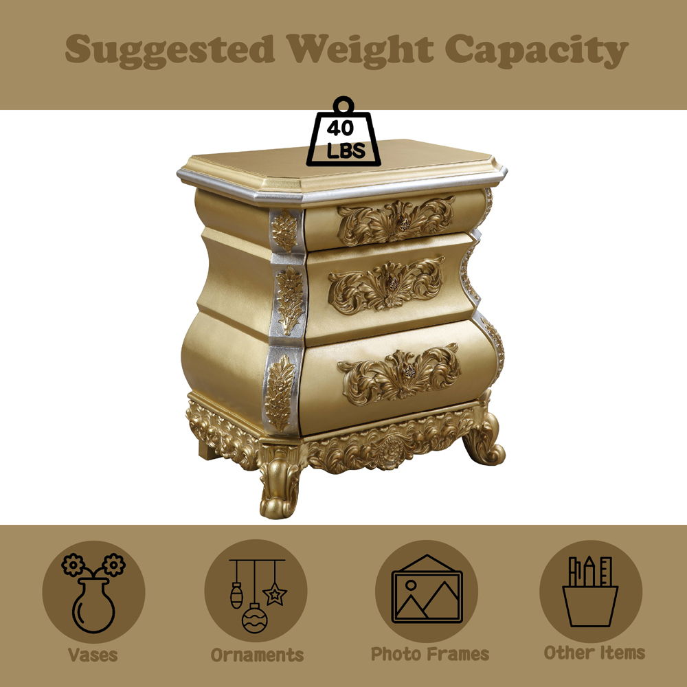 Seville - Nightstand - Gold