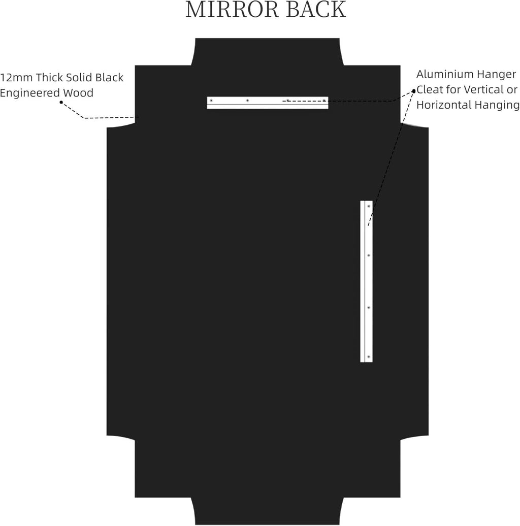 32x48 Inch Gold Wall Mirror Beveled Full Length Mirror