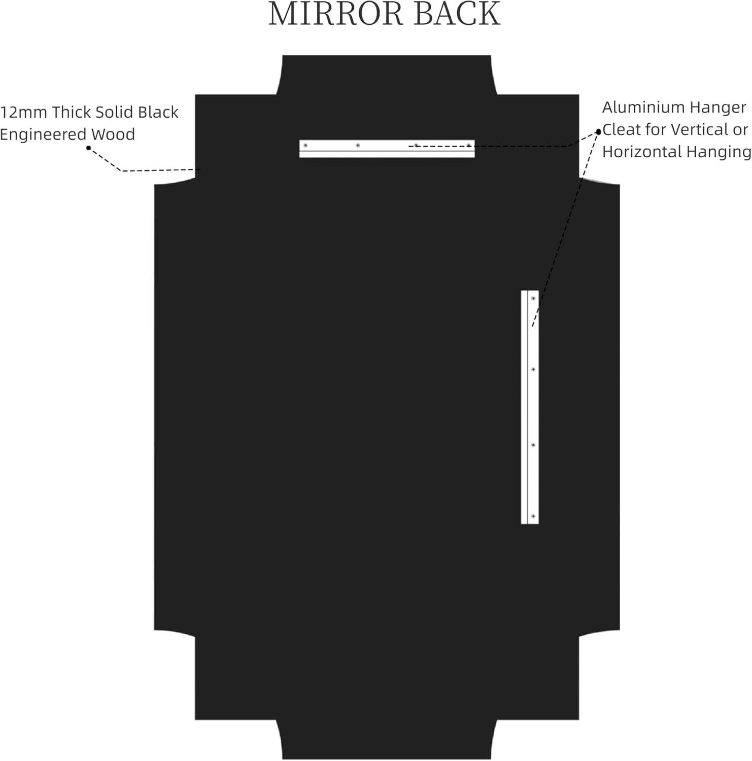 32x48 Inch Gold Wall Mirror Beveled Full Length Mirror