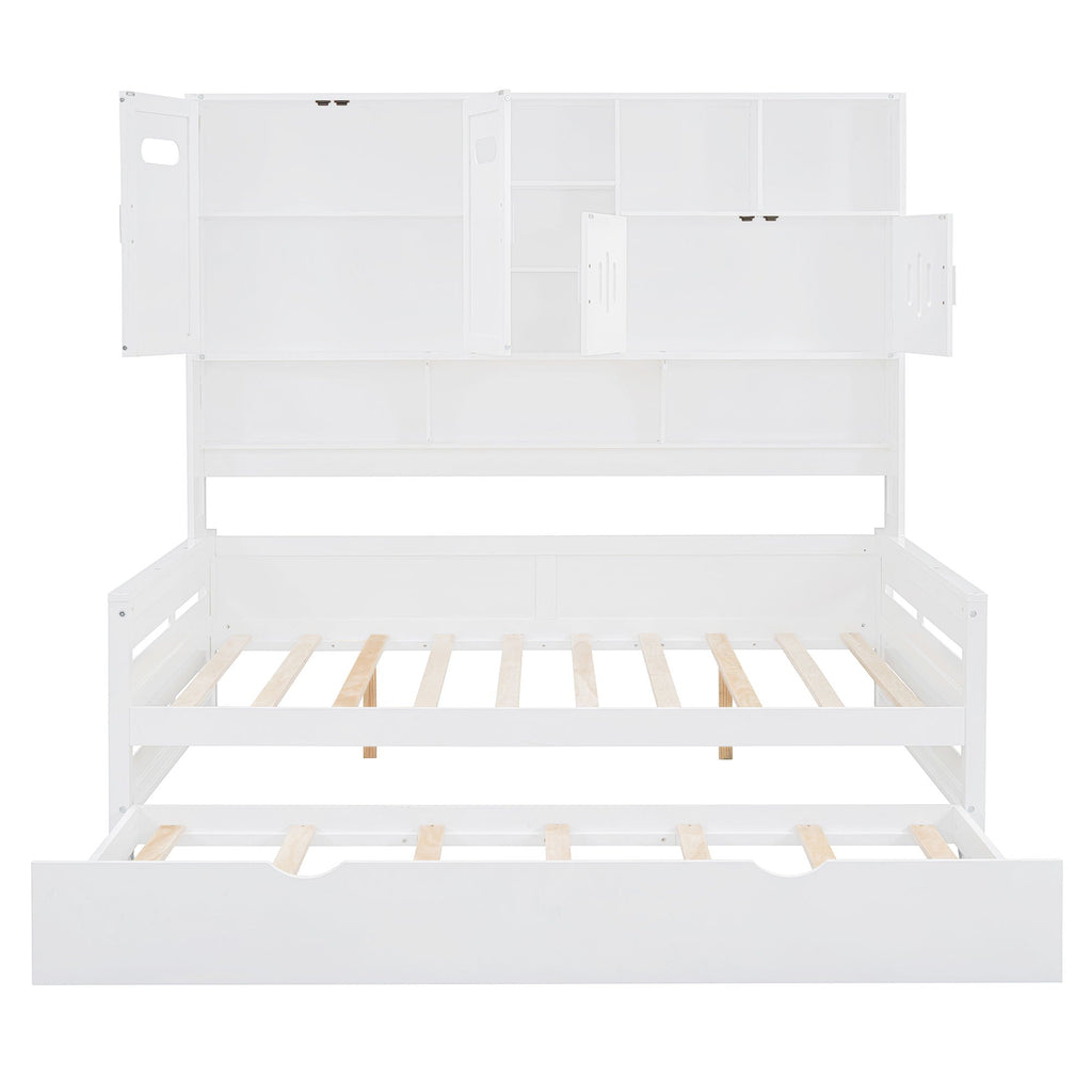 Daybed With All-In-One Cabinet And Shelf