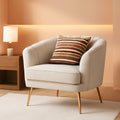 Modern Beige Velvet Accent Chair With Gold Metal Legs