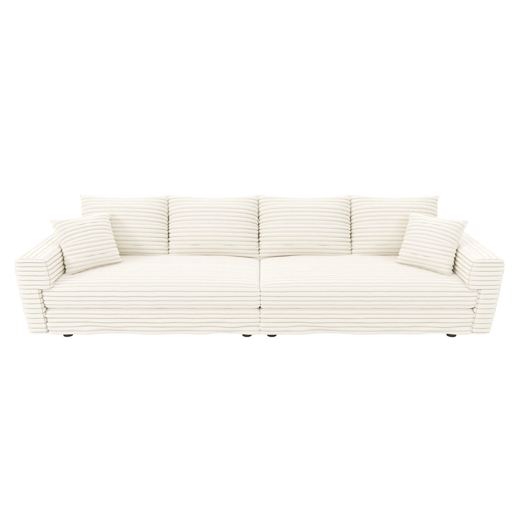 4 Seat Sofa, Modern Comfy Upholstered Sofa Cloud Couch, Deep Seat Couches With Soft Pillows