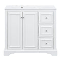 Bathroom Vanity With Sink, Soft-Close Doors, Adjustable U-Shelf, 3 Drawers