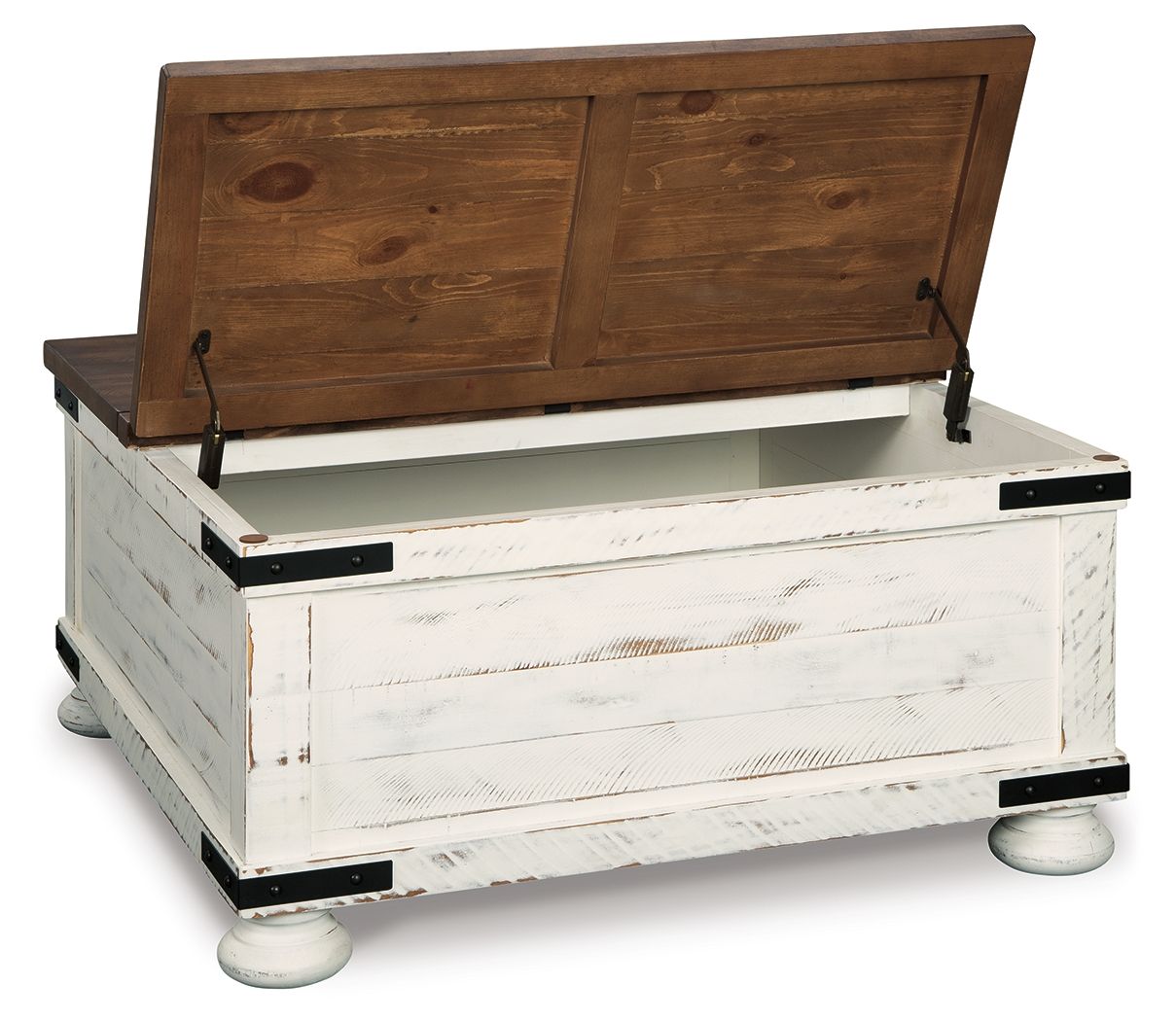Wystfield - Cocktail Table with Storage - White / Brown