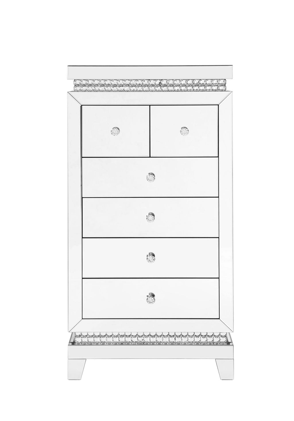 Lotus - Cabinet - Mirrored, Faux Ice Cube Crystals