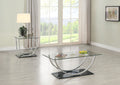 Danville 2-piece Glass Top Coffee and End Table Set Chrome