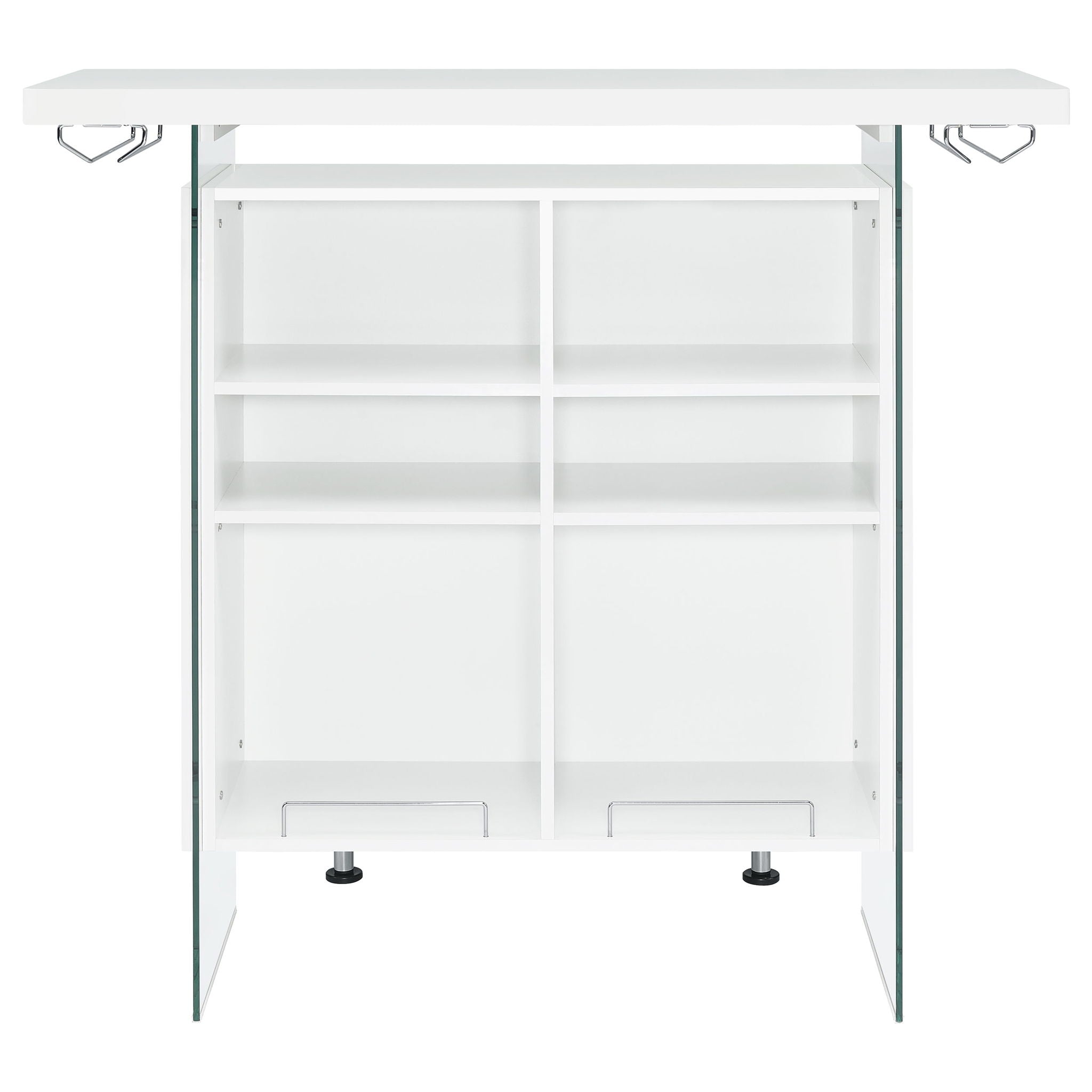 Acosta Freestanding Home Bar Wine Cabinet White High Gloss