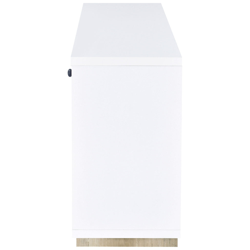 Dalton 2-door Storage Cabinet White and Distressed Pine