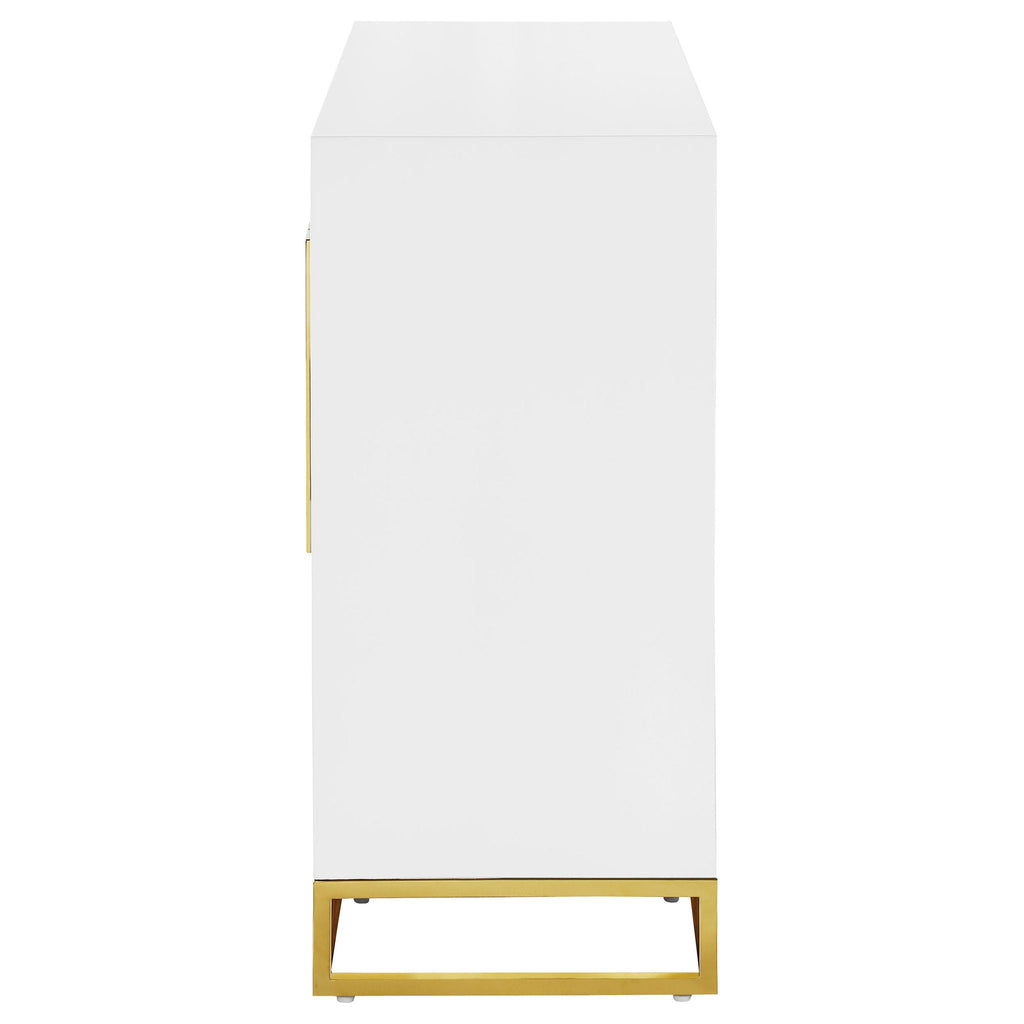 Synchrony - 2 Door Accent Cabinet With Art Deco Trim - White