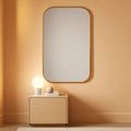 Taft 41 Inch Antique Brass Wall Mirror For Living Room