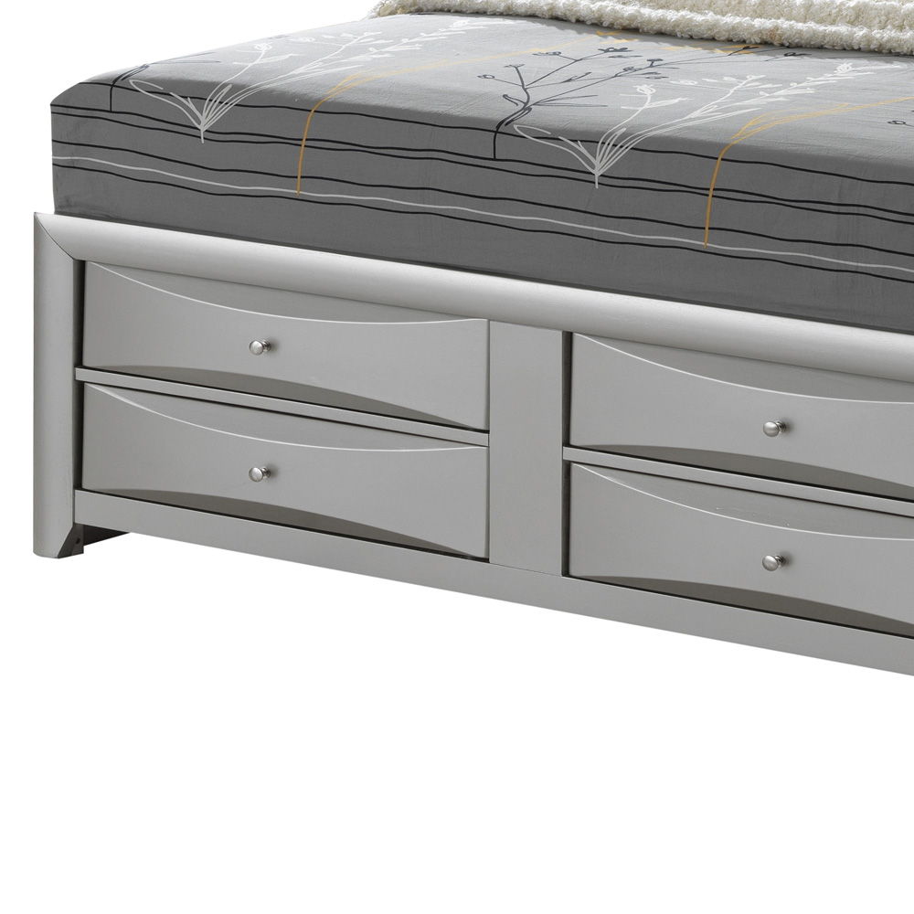 Modern Design Storage Bed With Bookcase Headboard