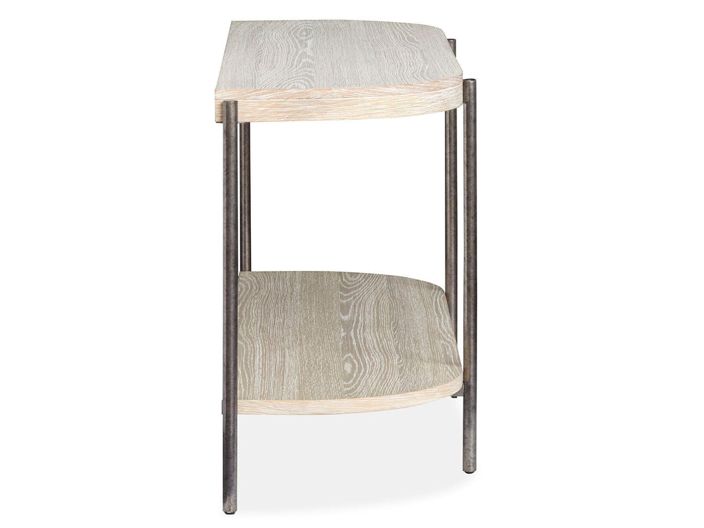 Jennings - Demilune Sofa Table - Edgecomb Gray And Weathered Antique Nickel