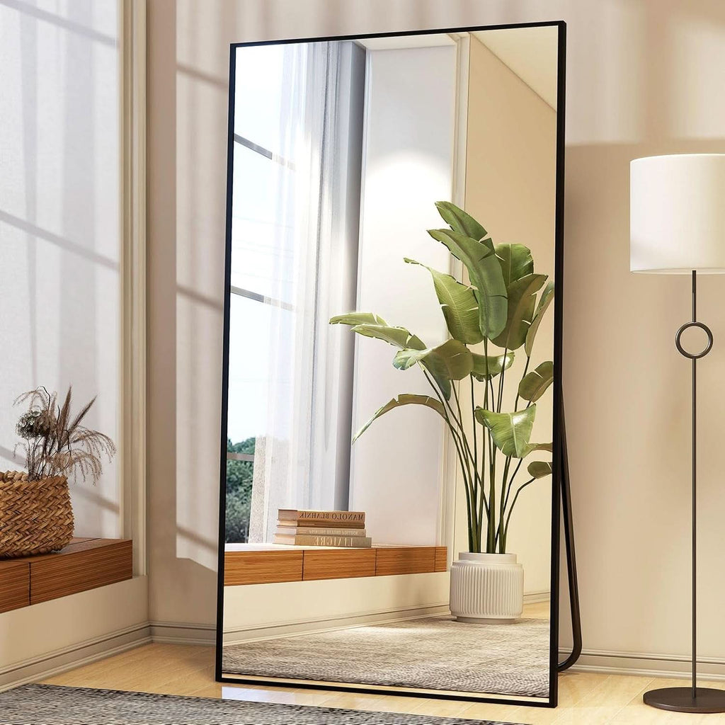 Full Length Mirror With Stand 34x76 Aluminum Frame