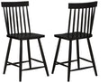 Andrews Windsor Counter Height Dining Side Chair Black (Set of 2)