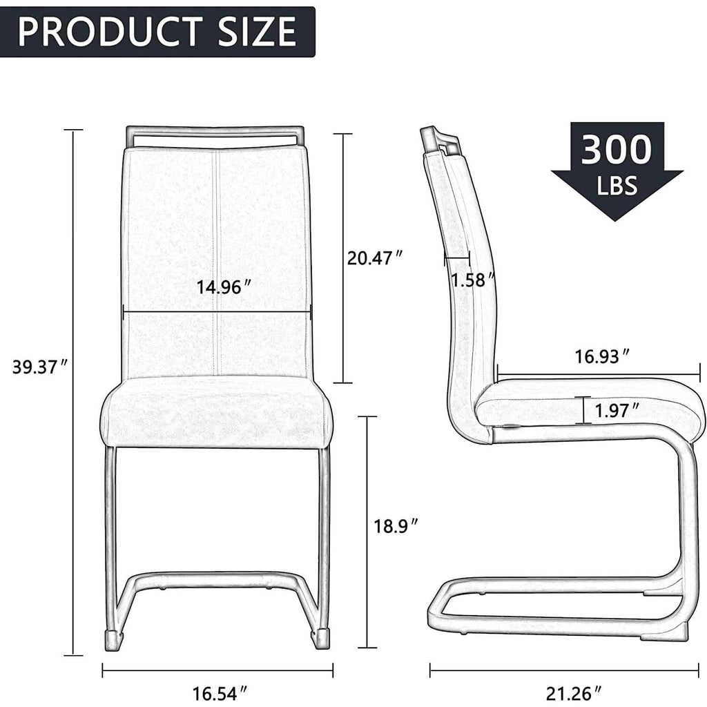 Black Dining Chairs 4 Pack With Faux Leather Seats