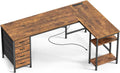 63 Inch L Shaped Desk With Built In Power Outlets And USB