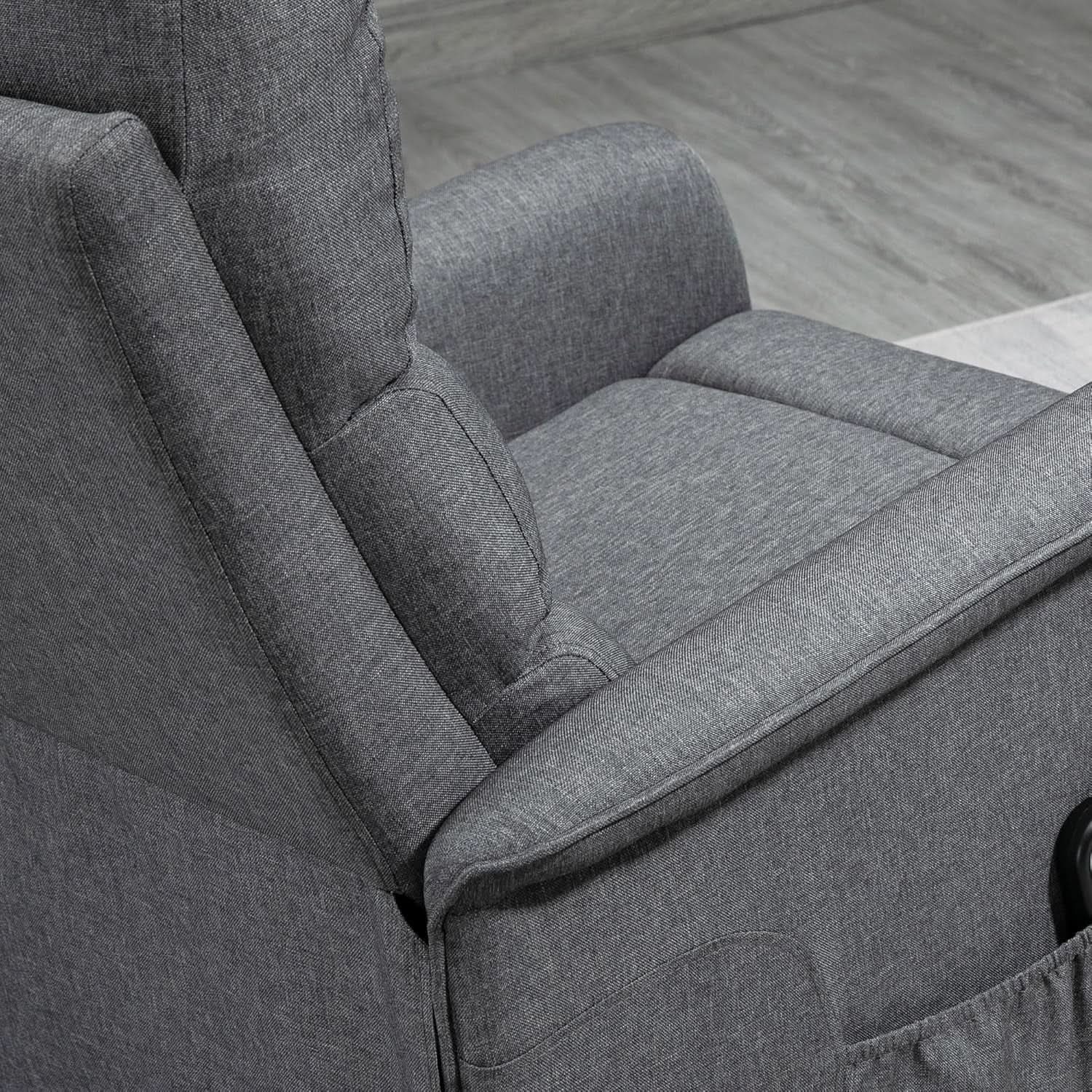 Power Lift Recliner Chair Gray With Remote Control