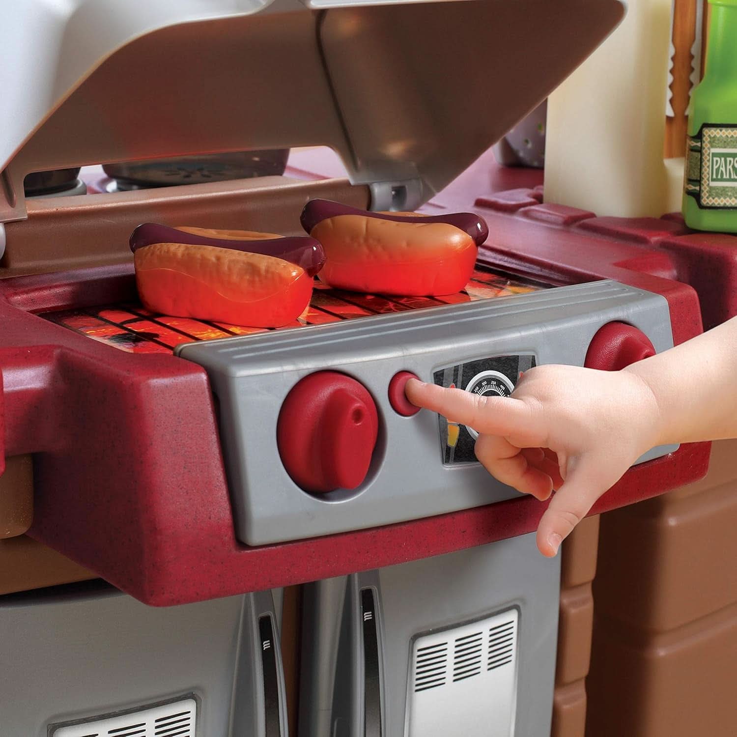 Kids Kitchen Playset With Interactive Lights Brown