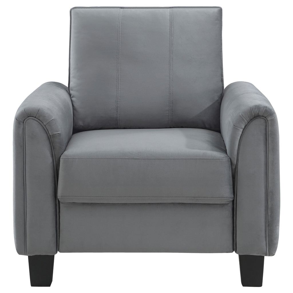 Dixon - Upholstered Rolled Arm Accent Chair - Gray