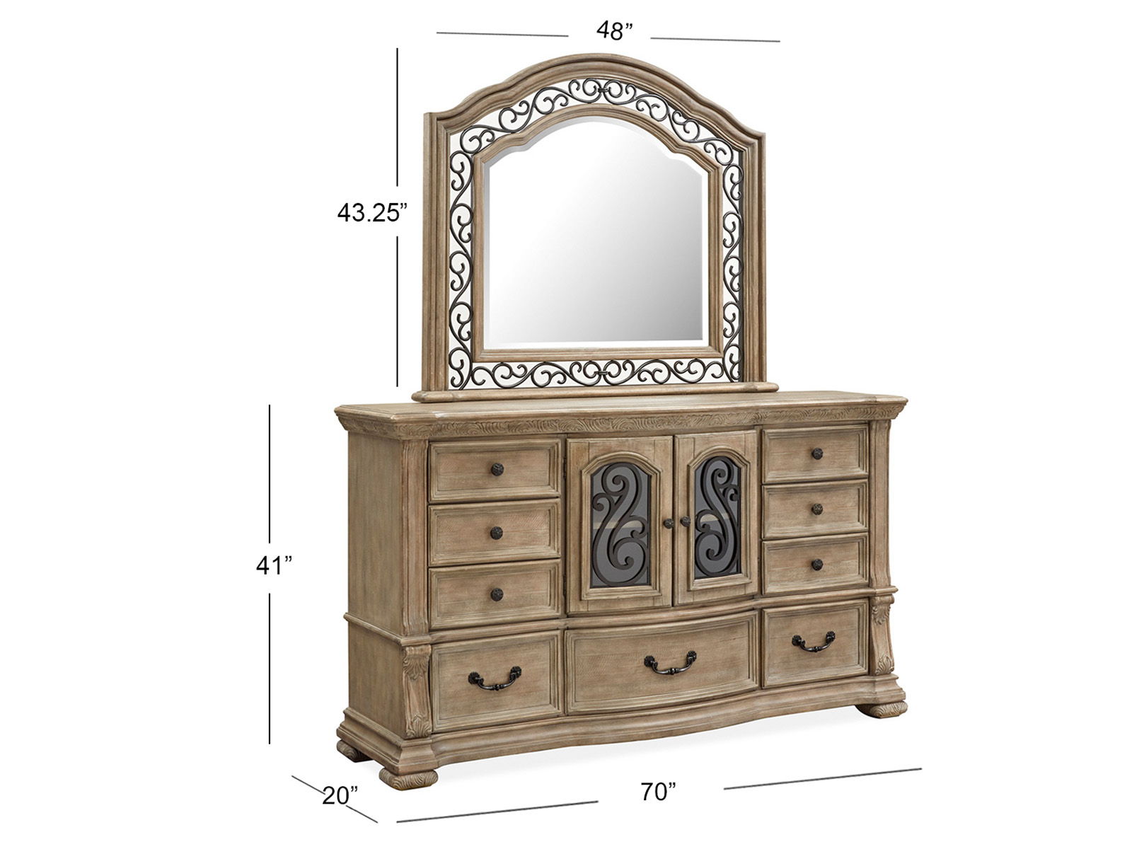 Marisol - Shaped Mirror - Fawn