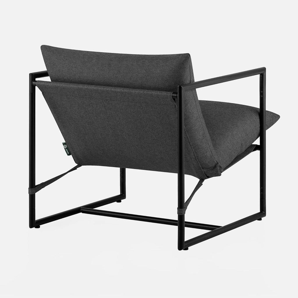 Aidan Sling Chair Dark Grey Metal Frame Shredded Foam