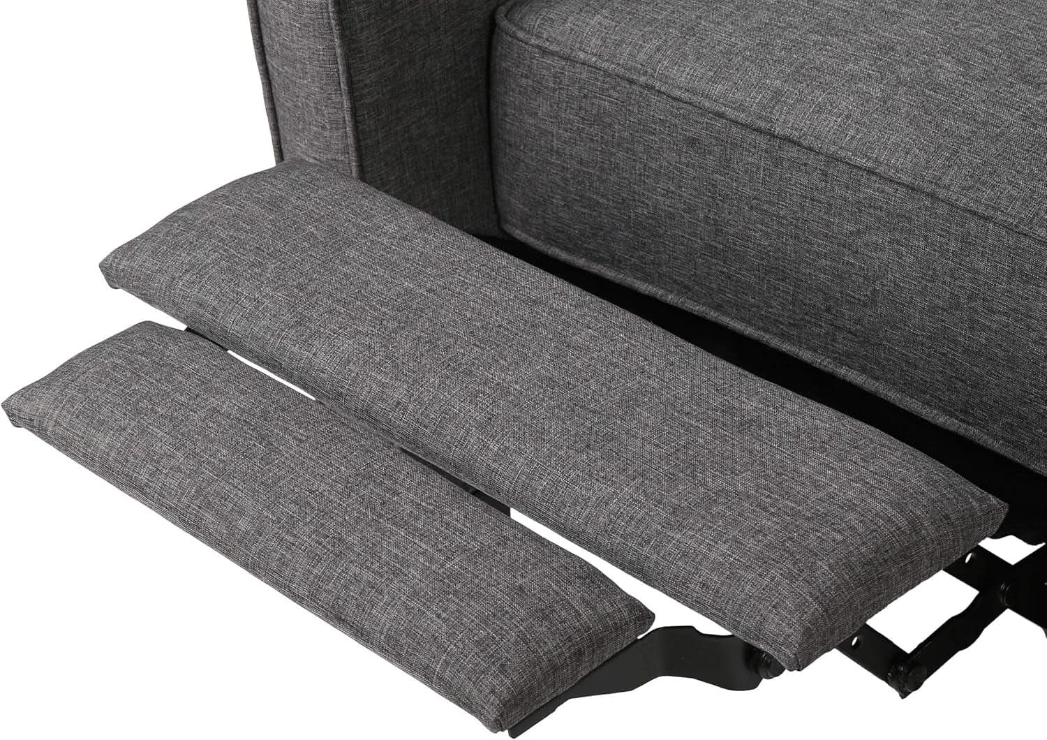 Emmie Fabric Recliner Set Of 2 In Smoke And Dark Brown
