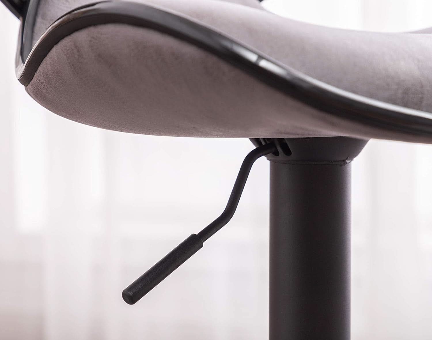 Weathered Gray Upholstery Adjustable Swivel Barstools Set