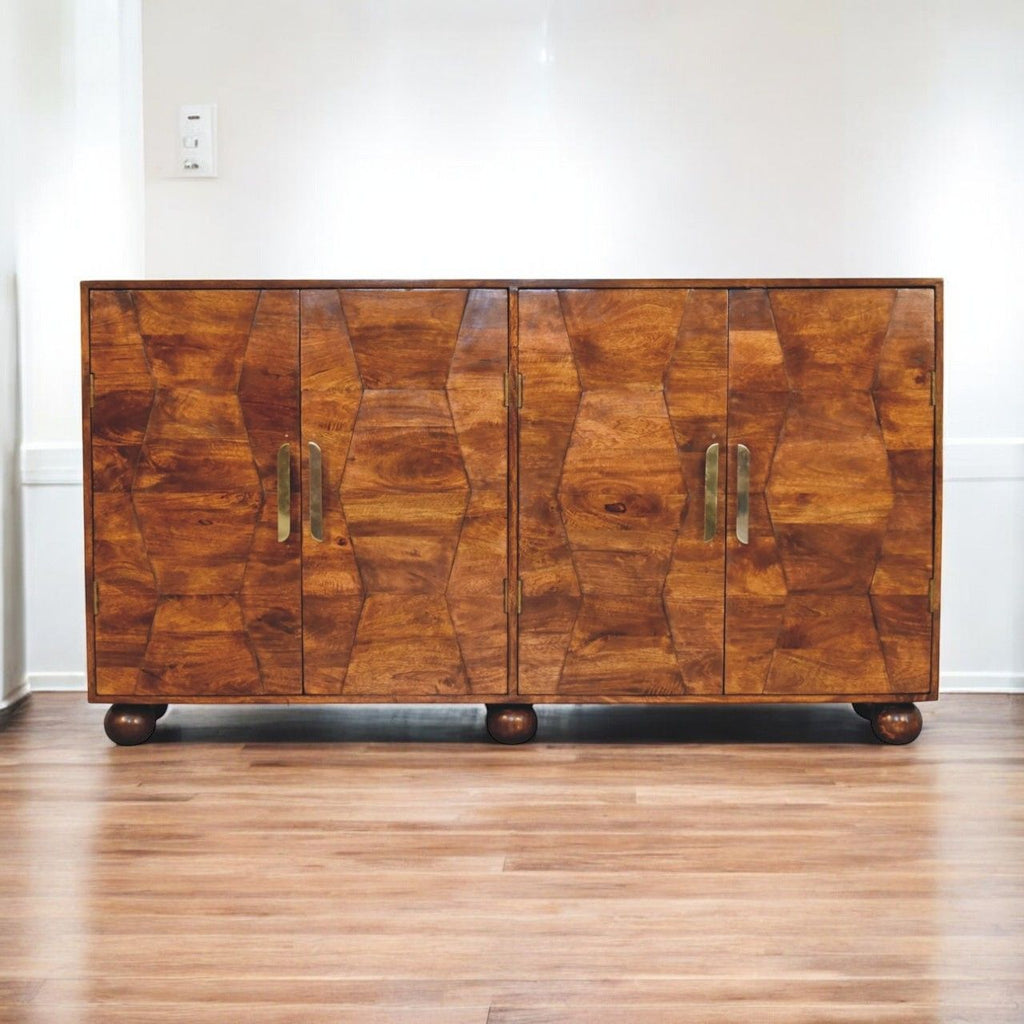 Wavecrest Cabinet, 4 Shelves - Chestnut