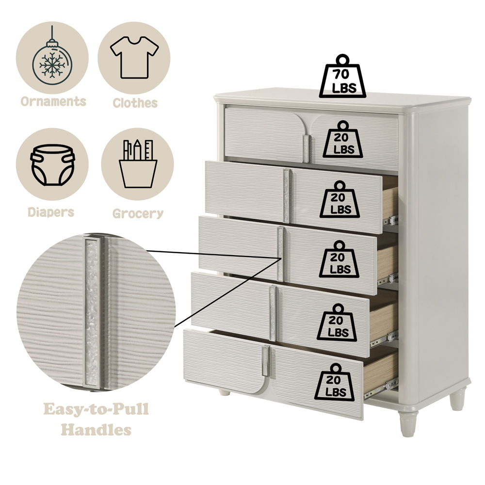 Laveda - Chest - Pearl White