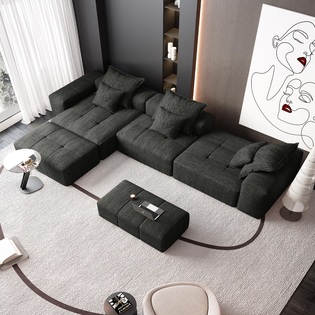 Modern Oversized Diy Combination Modular Sectional Sofa With Pillows