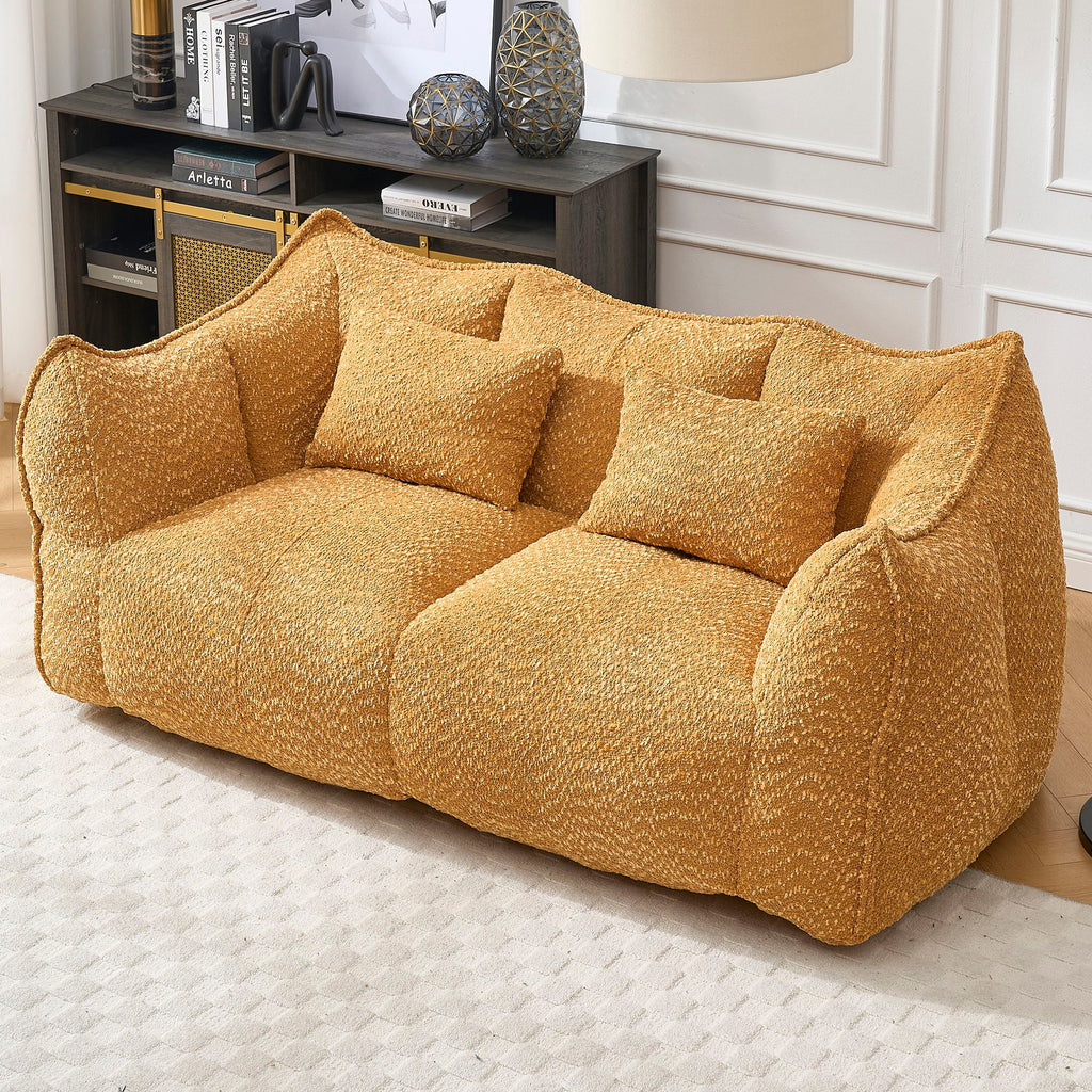 Comfortable Dual Beanbag Chair With High Resilience Foam Core For 2 People